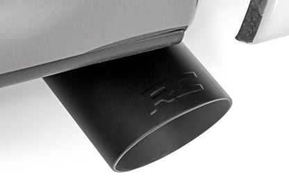 Rough Country 96004A Exhaust Tip | Black | RC Logo | 2.5-3.125 Inch Pipe