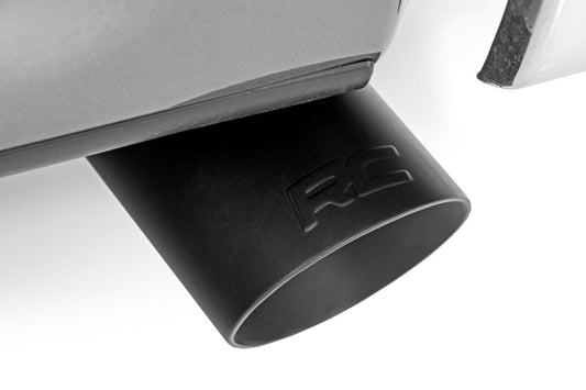 Rough Country 96004A Exhaust Tip | Black | RC Logo | 2.5-3.125 Inch Pipe