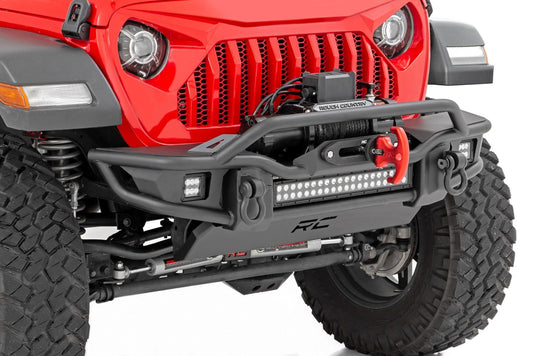 Rough Country 10647 Front Winch Bumper | Tubular | Skid Plate | Jeep Gladiator JT/Wrangler JK & JL/Wrangler Unlimited