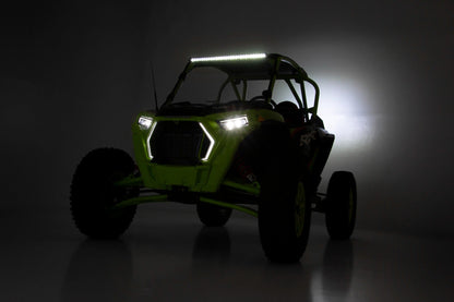 Rough Country 93111 LED Light Kit | 30 Inch Curved | Front Bracket | Black Series | Polaris RZR Turbo S4