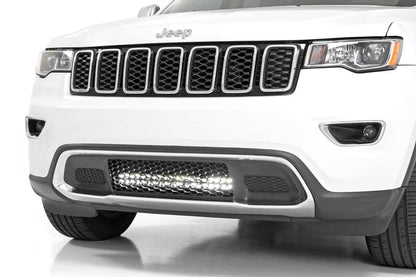 Rough Country 70773DRLA LED Light Kit | Bumper Mount | 20" Black Dual Row| Amber DRL | Jeep Grand Cherokee WK2 (11-20)