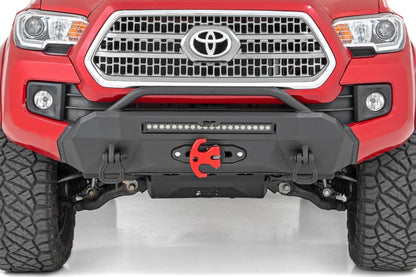 Rough Country 10715 Front Bumper | Hybrid | 12000-Lb Pro Series Winch | Synthetic Rope | Toyota Tacoma (16-23)