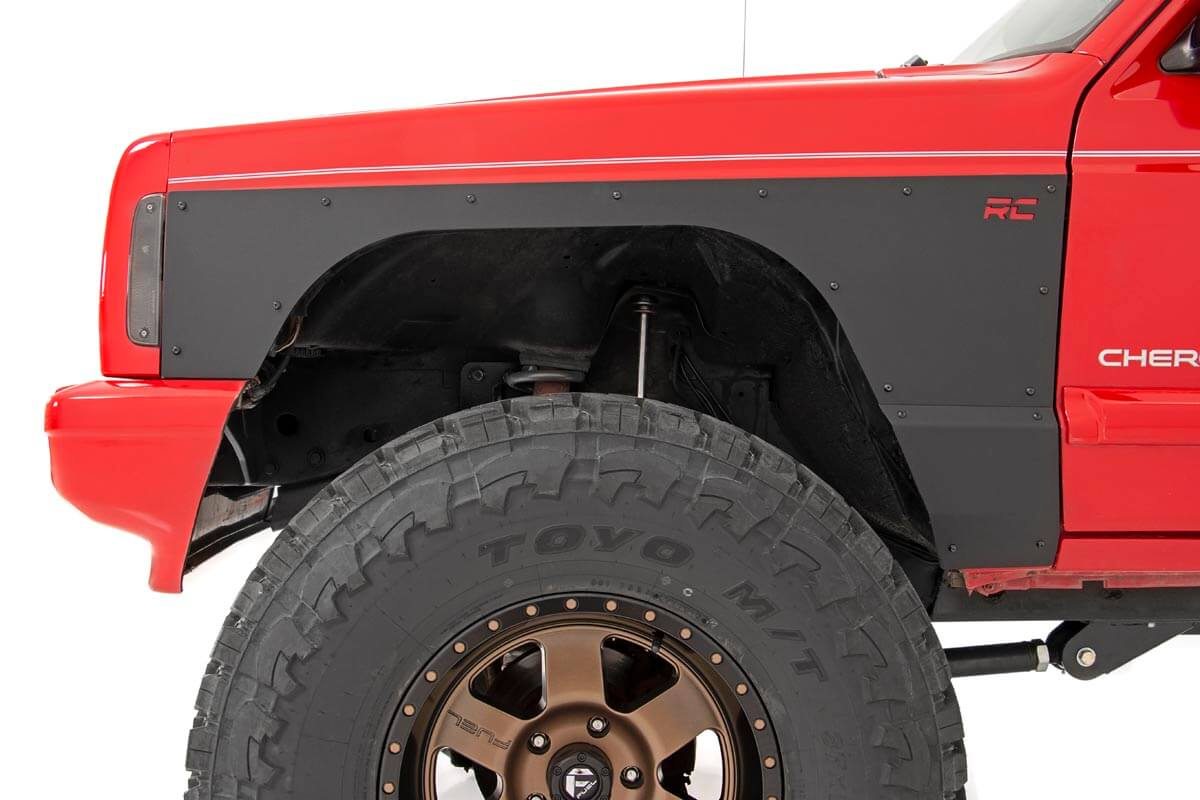 Rough Country 10577_A Fender & Quarter Panel Armor | Front | Combo | Jeep Cherokee XJ (97-01)