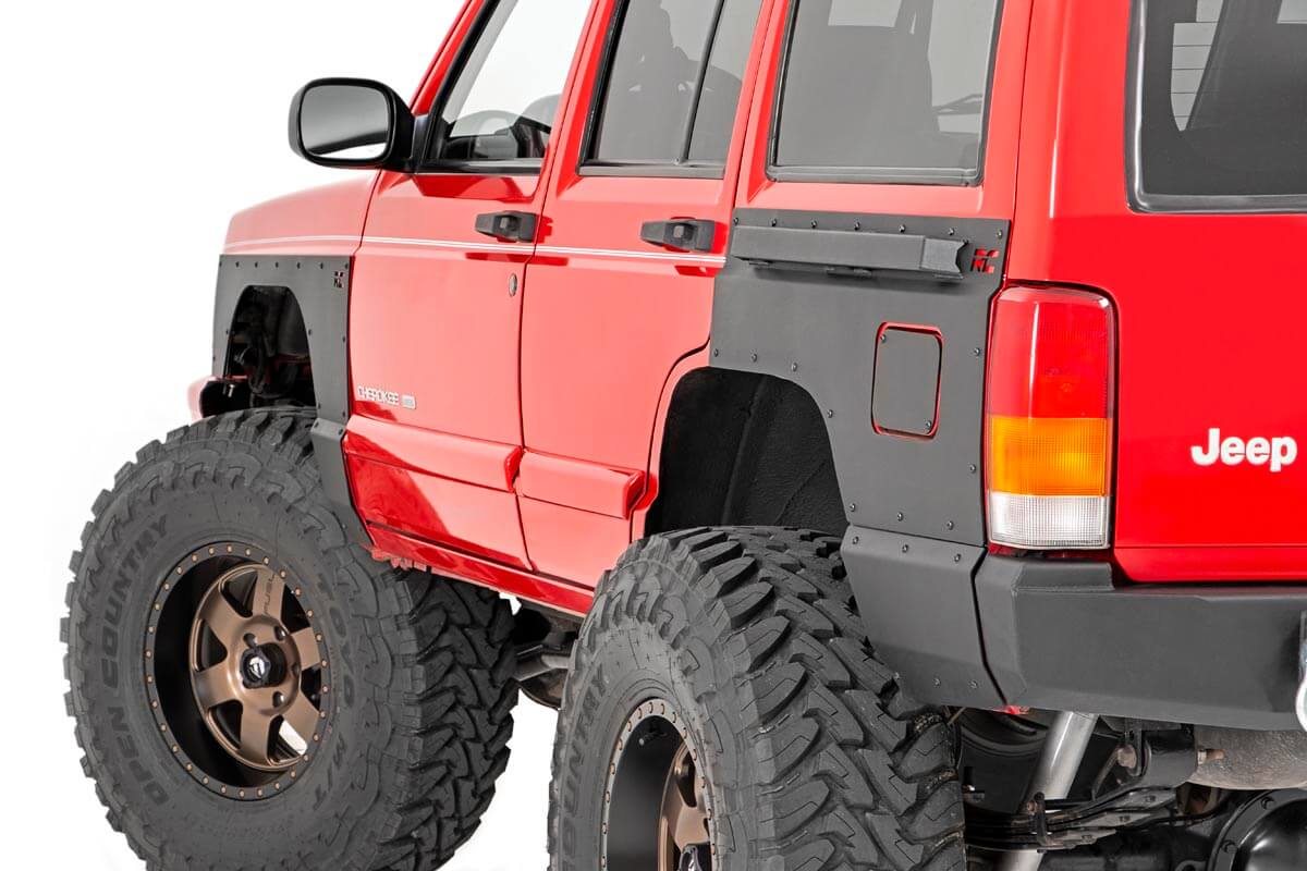 Rough Country 10579 Fender & Quarter Panel Armor | Rear | Combo | Jeep Cherokee XJ 2WD/4WD (97-01)