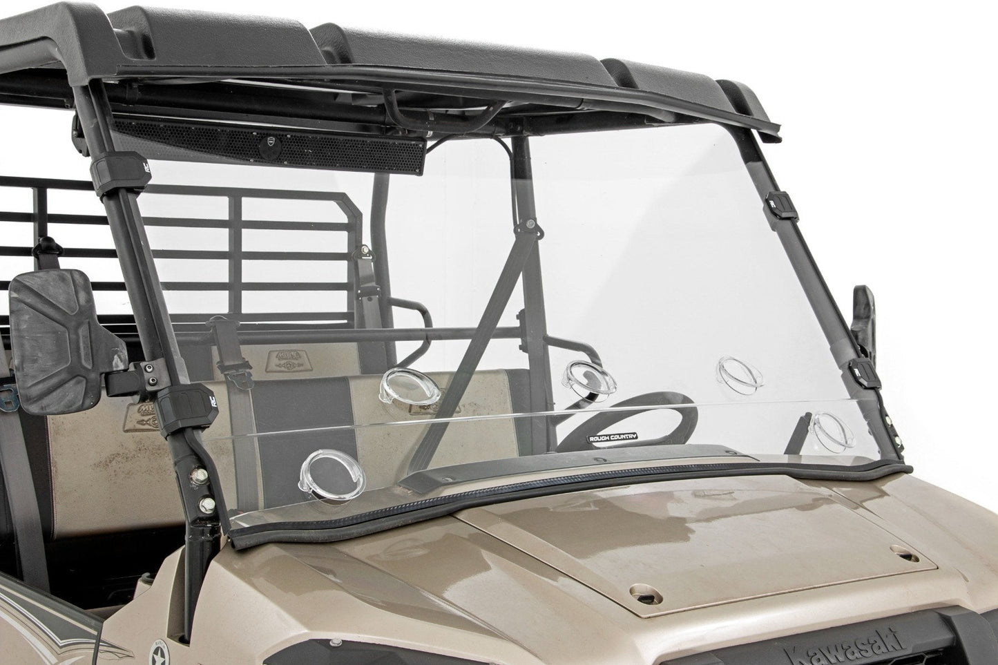 Rough Country 98215150 Vented Full Windshield | Scratch Resistant | Kawasaki Mule PRO-FX