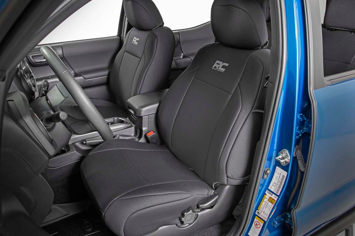 Rough Country 91031 Seat Covers | FR & RR | Double Cab | Toyota Tacoma 2WD/4WD (2016-2023)