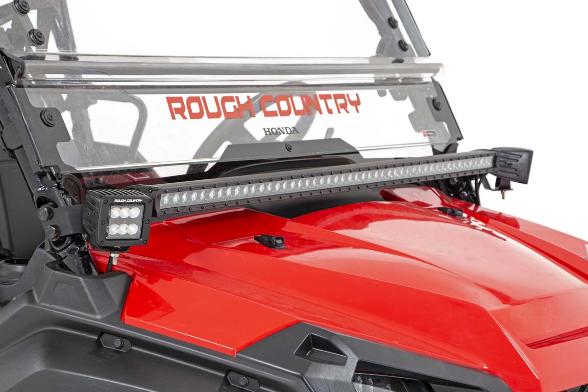Rough Country 92021 LED Light Kit | Cage Mount | 2" Black Pair | Amber DRL | Honda Pioneer 1000/Pioneer 1000-6