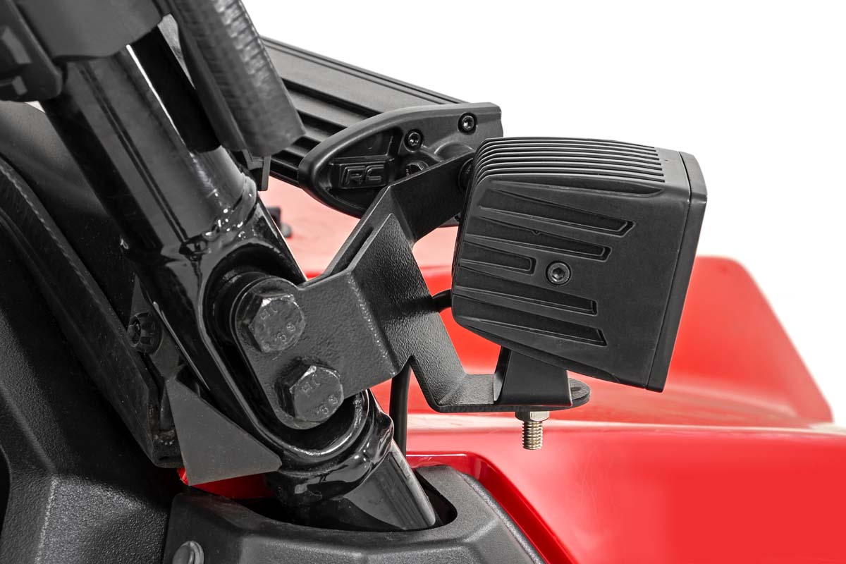Rough Country 92021 LED Light Kit | Cage Mount | 2" Black Pair | Amber DRL | Honda Pioneer 1000/Pioneer 1000-6