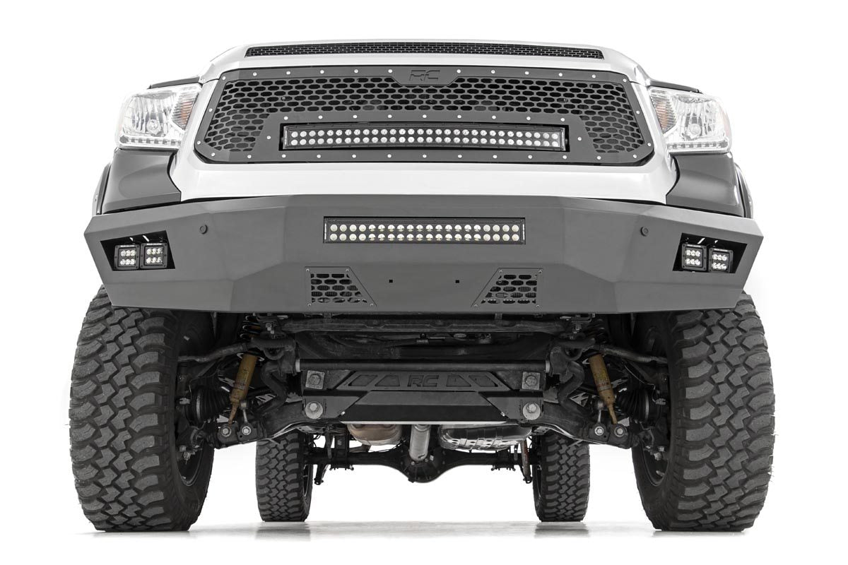 Rough Country 70224 Mesh Grille | 30" Dual Row LED | Black | Amber DRL | Toyota Tundra (14-17)
