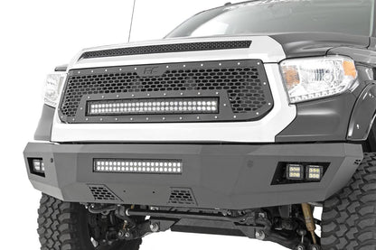 Rough Country 70224 Mesh Grille | 30" Dual Row LED | Black | Amber DRL | Toyota Tundra (14-17)