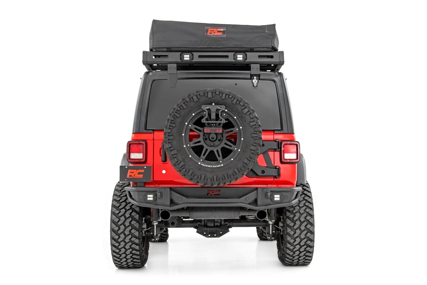 Rough Country 99049 Roof Top Tent | Rack Mount | 12 Volt Accessory w/Ladder Extension & LED Light Kit