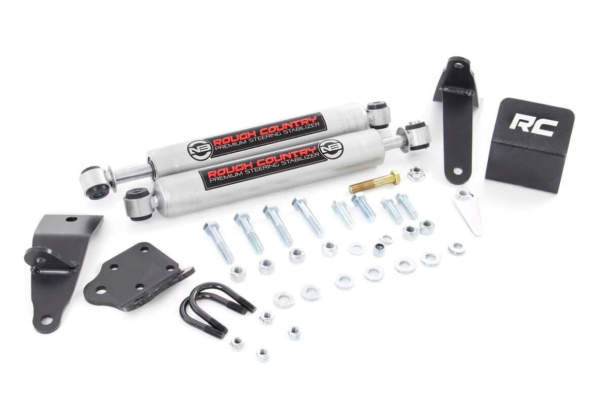 Rough Country 8749530 N3 Steering Stabilizer | Dual | 2-8 Inch Lift | Ram 2500 (10-13)/3500 (10-12)