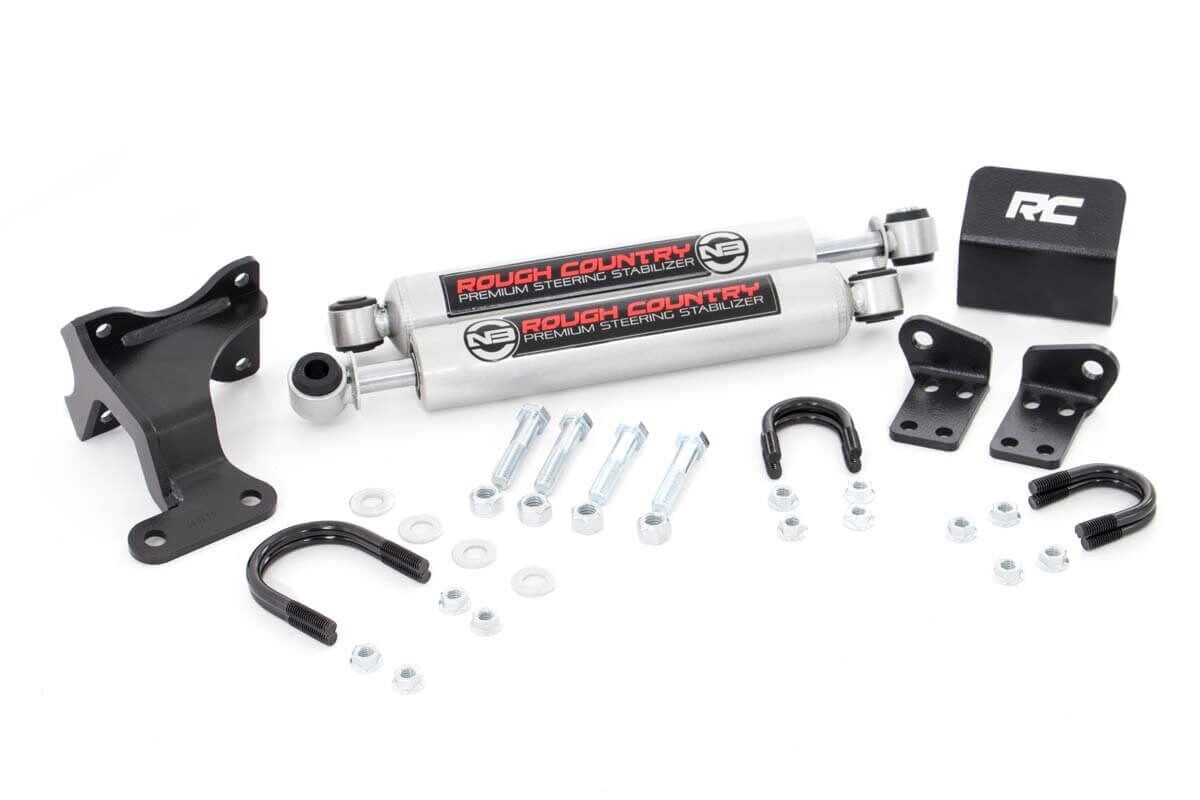 Rough Country 8734930 N3 Steering Stabilizer | Dual | 2-8 Inch Lift | Jeep Wrangler JK/Wrangler Unlimited (07-18)