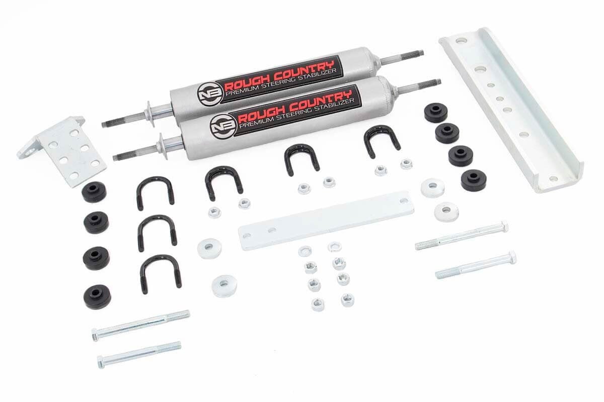 Rough Country 8733830 N3 Steering Stabilizer | Dual | Ford Bronco/F-150/F-250  (1980-1998)