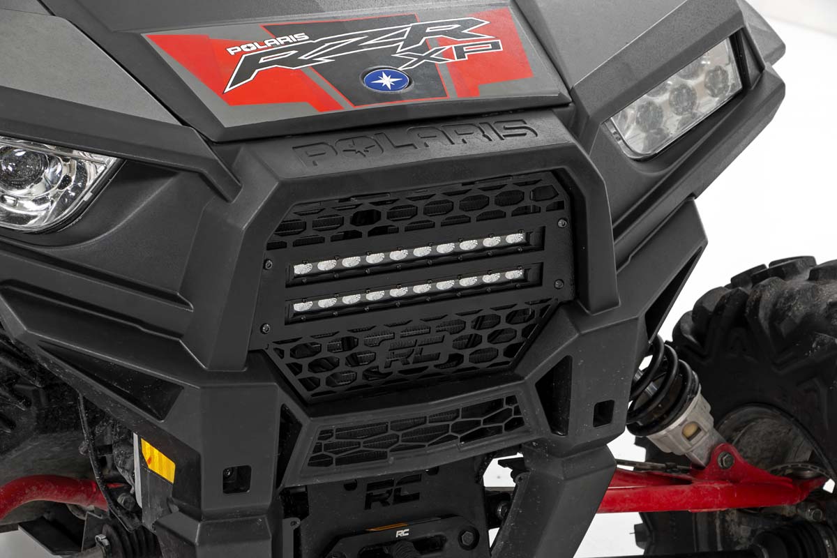 Rough Country 93041 Grille Kit | 10" Black Slimline LED Pair | Polaris RZR XP 1000