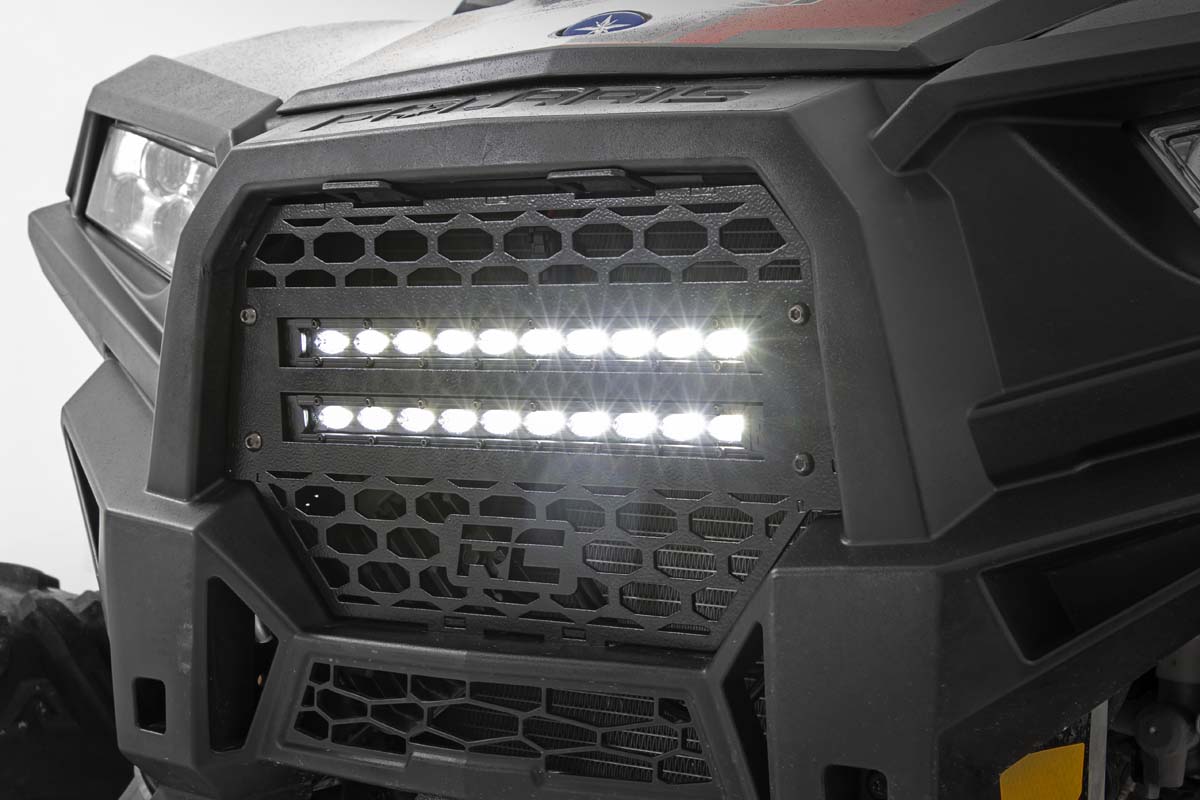 Rough Country 93041 Grille Kit | 10" Black Slimline LED Pair | Polaris RZR XP 1000