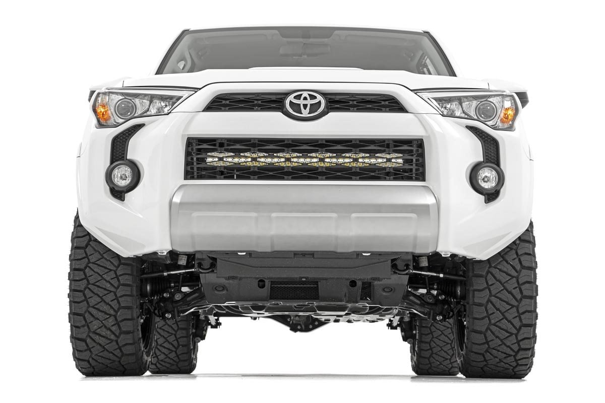 Rough Country 70787 LED Light Kit | Bumper Mount | 30" Black Dual Row | White DRL | Toyota 4Runner (14-20)