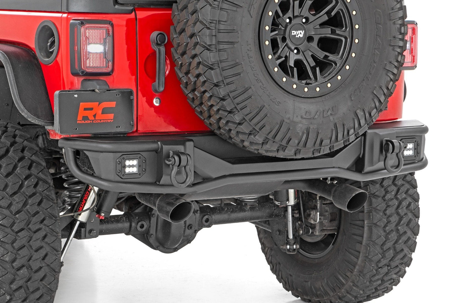 Rough Country 10649 Rear Bumper | Tubular | Jeep Wrangler JK/Wrangler Unlimited  (2007-2018)