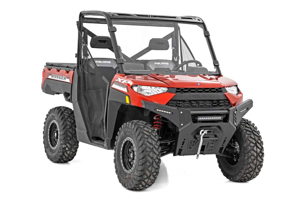 Rough Country 93027 LED Light Kit | Bumper Mount | 12" Black Single Row | White DRL | Polaris Ranger XP 1000