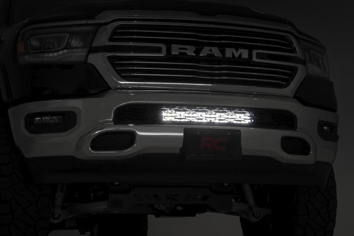 Rough Country 70779 LED Light Kit | Bumper Mount | 20" Black Dual Row | Ram 1500 2WD/4WD (19-24)