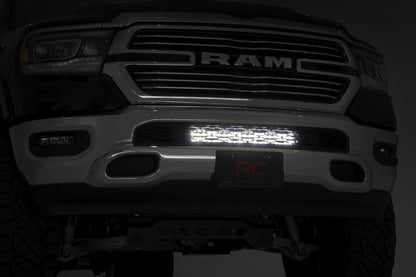 Rough Country 70781 LED Light Kit | Bumper Mount | 20" Chrome Dual Row | Amber DRL | Ram 1500 (19-24)
