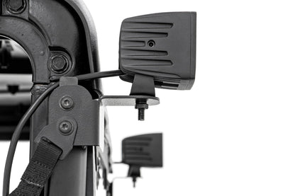 Rough Country 93083 LED Light Kit | Rear Mount | 2" Black Pair | Flood | Polaris Ranger XP 1000