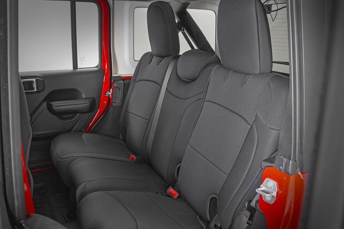 Rough Country 91010 Seat Covers | Front and Rear | Jeep Wrangler Unlimited 4WD (2018-2025)