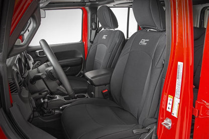 Rough Country 91010 Seat Covers | Front and Rear | Jeep Wrangler Unlimited 4WD (2018-2025)