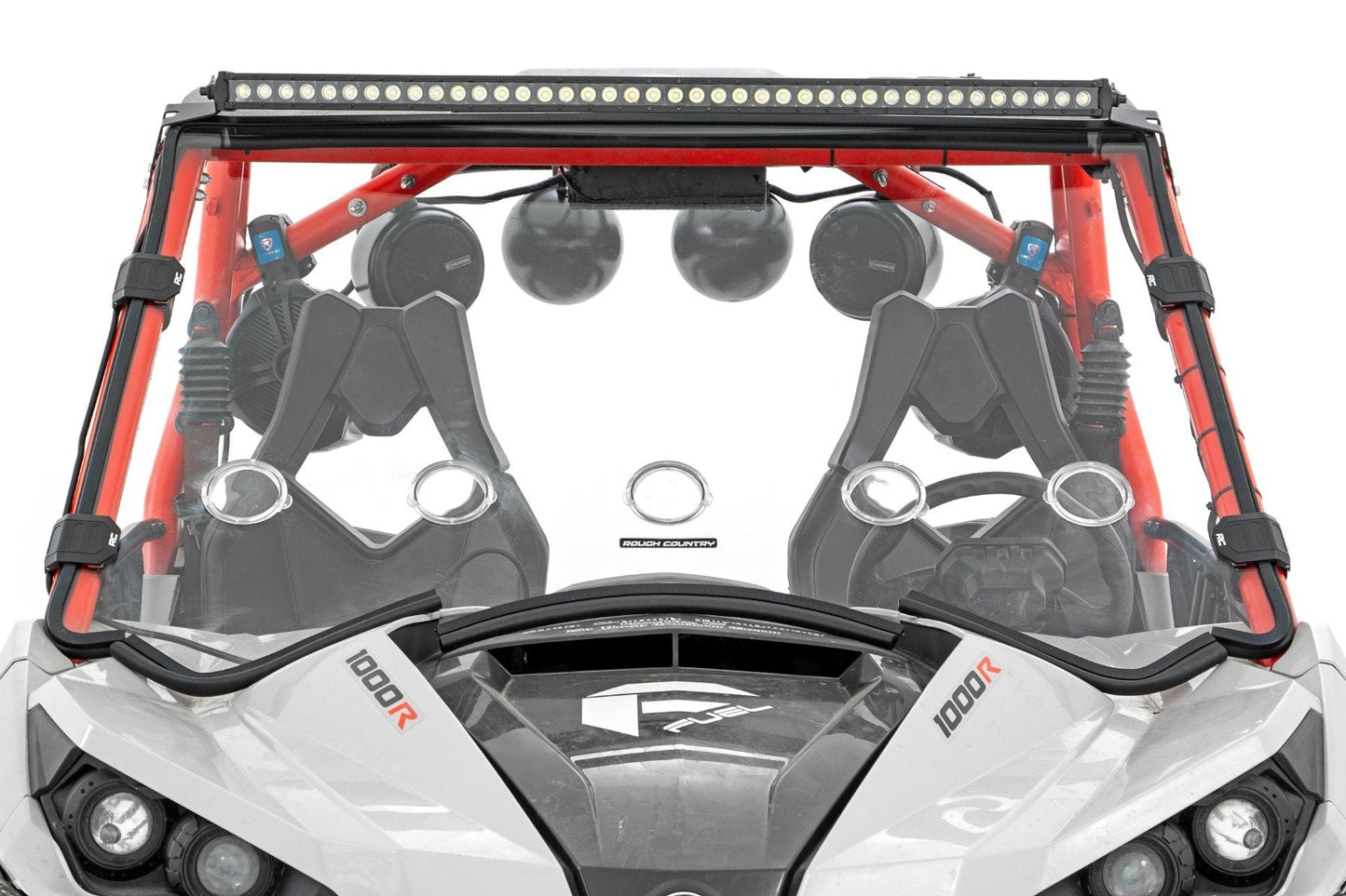 Rough Country 97038 LED Light Kit | Front Mount | 40" Black Dual Row | White DRL | Can-Am Commander Max 1000