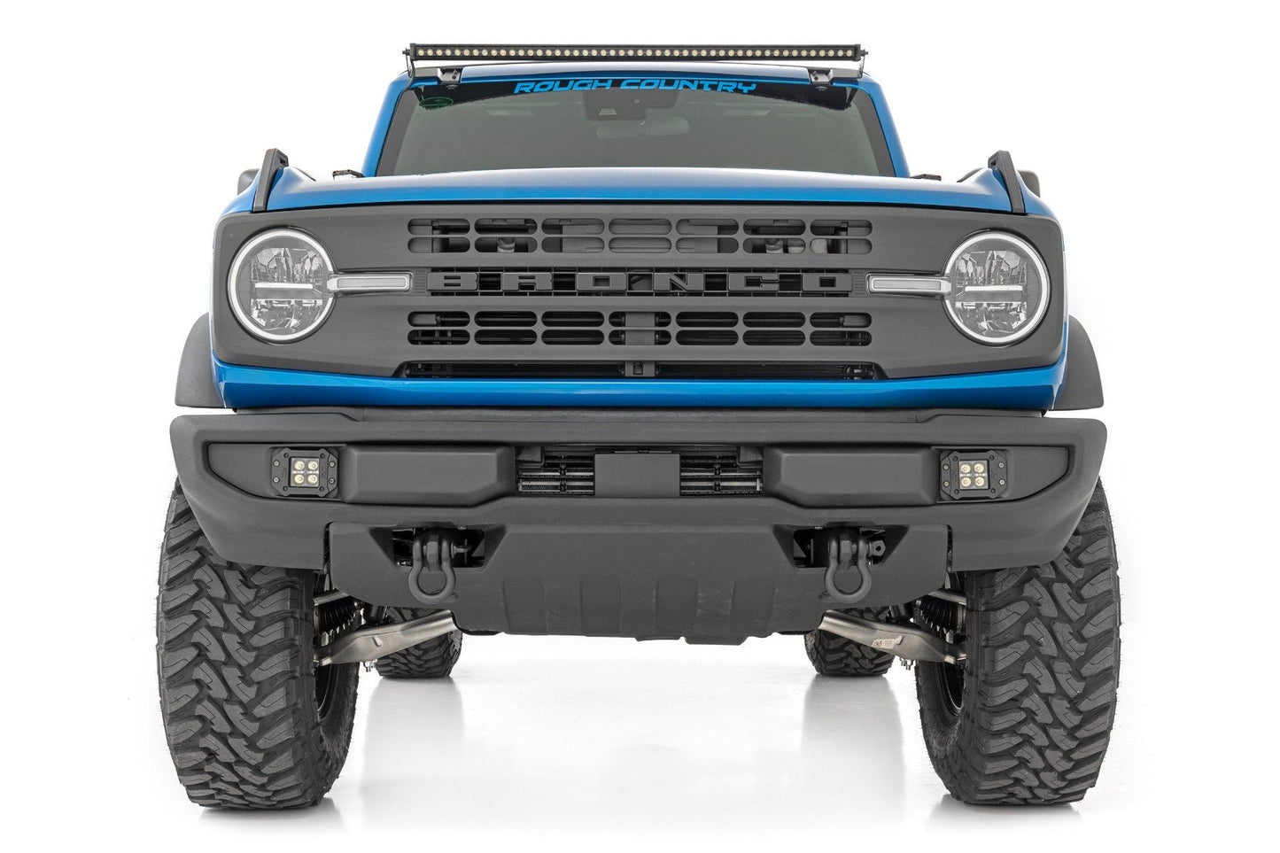 Rough Country 71043 LED Light Kit | Upper Windshield | 50" Black Single Row | Ford Bronco (21-25)