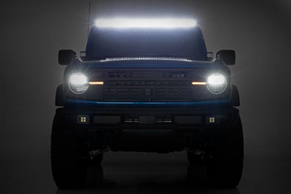 Rough Country 71043 LED Light Kit | Upper Windshield | 50" Black Single Row | Ford Bronco (21-25)