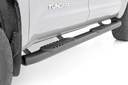 Rough Country 21009 Oval Nerf Step | Crew Cab | Black | Toyota Tundra 2WD/4WD (2007-2021)