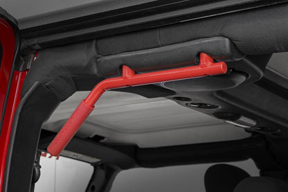 Rough Country 6503RED Grab Handles | Steel | FR & RR | Red | Jeep Wrangler JK/Wrangler Unlimited (07-18)
