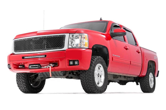Rough Country 70762DRLA LED Light Kit | Fog | 2" Black Pairs x2 | White DRL | Chevy Silverado 1500/2500HD/3500HD 2WD/4WD