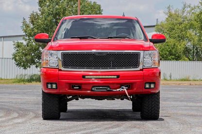 Rough Country 70762DRL LED Light Kit | Fog | 2" Black Pairs x2 | White DRL | Chevy Silverado 1500/2500HD/3500HD 2WD/4WD