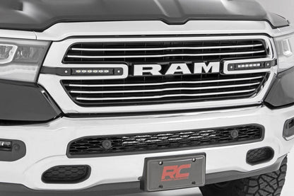 Rough Country 70783 Dual 6in LED Grille Kit | Black Slimline | Ram 1500 2WD/4WD (2019-2024)