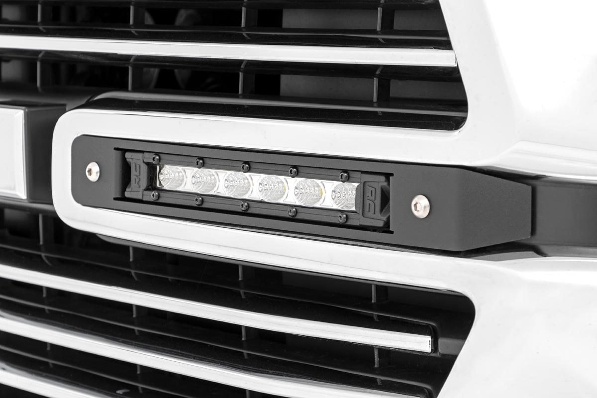 Rough Country 70784 Dual 6in LED Grille Kit | Chrome Slimline | Ram 1500 2WD/4WD (2019-2024)