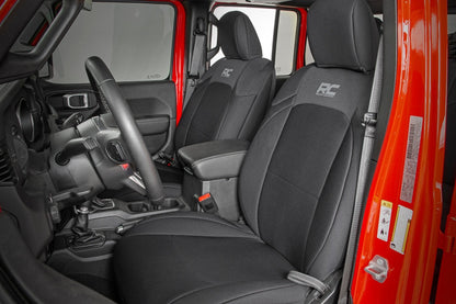 Rough Country 91038 Seat Covers | Front and RR w/ Cup Holder | Jeep Gladiator JT 4WD (2020-2025)