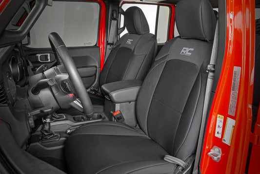 Rough Country 91038 Seat Covers | Front and RR w/ Cup Holder | Jeep Gladiator JT 4WD (2020-2025)