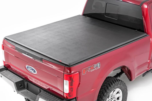Rough Country 41517650A Soft Tri-Fold Bed Cover | 6'10" Bed | Ford F-250/F-350 Super Duty (17-26)
