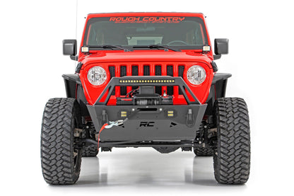 Rough Country 10597A Front Bumper | Stubby | Trail | Jeep Gladiator JT/Wrangler JK & JL/Wrangler Unlimited