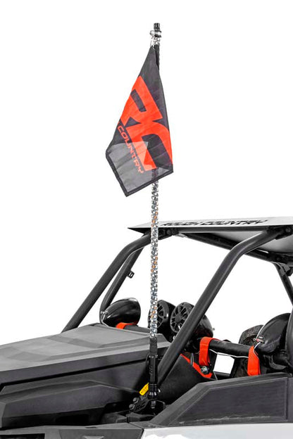 Rough Country 93052 Whip Mount | Cage | 4' Multl-Color LED Whip Pair | Polaris RZR XP 1000