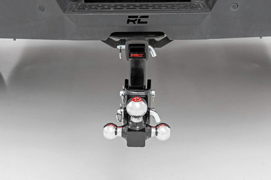Rough Country 99100 Adjustable Trailer Hitch | 6 Inch Drop | Multi-Ball Mount | Fits 2 Inch Receiver