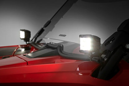Rough Country 92035 LED Light Kit | Cage Mount | 2" Chrome Pair | Wide Angle | Honda Talon 1000