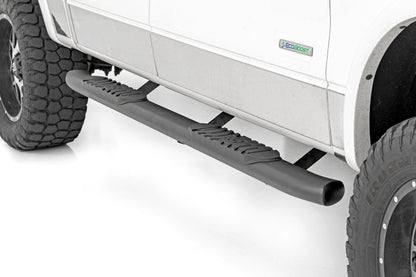 Rough Country 21007 Oval Nerf Step | Crew Cab | Black | Ford F-150 2WD/4WD (2009-2014)