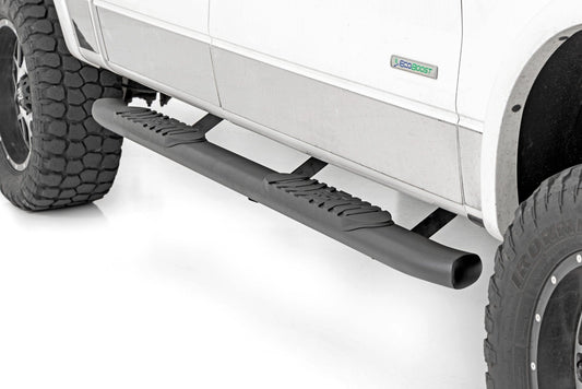 Rough Country 21007 Oval Nerf Step | Crew Cab | Black | Ford F-150 2WD/4WD (2009-2014)