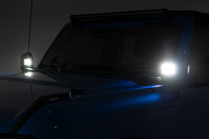 Rough Country 82047 LED Light Kit | Ditch Mount | 2" Spectrum Pair | Spot Pattern | Ford Bronco (21-25)