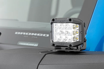 Rough Country 71046 LED Light Kit | Ditch Mount | 2" Black Pair | Flood Pattern | Ford Bronco (21-25)