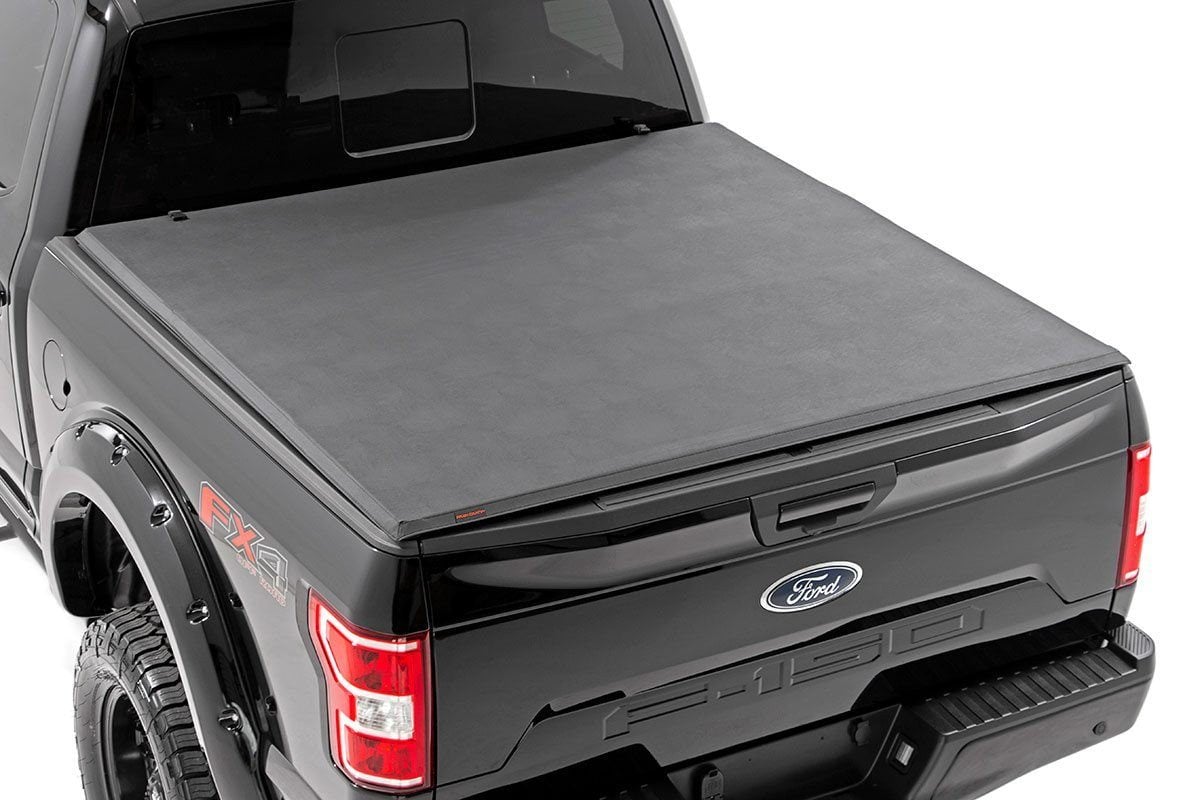 Rough Country 41521650A Soft Tri-Fold Bed Cover | 6'7" Bed | Ford F-150 (21-25)/F-150 Lightning (22-25)