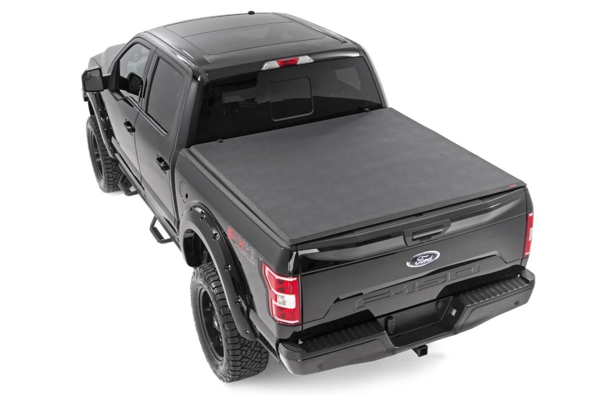 Rough Country 41521650A Soft Tri-Fold Bed Cover | 6'7" Bed | Ford F-150 (21-25)/F-150 Lightning (22-25)
